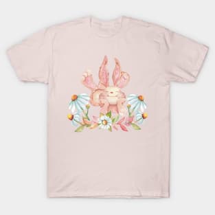 Cute Cottagecore Bunny in Daisies; Easter bunny T-Shirt